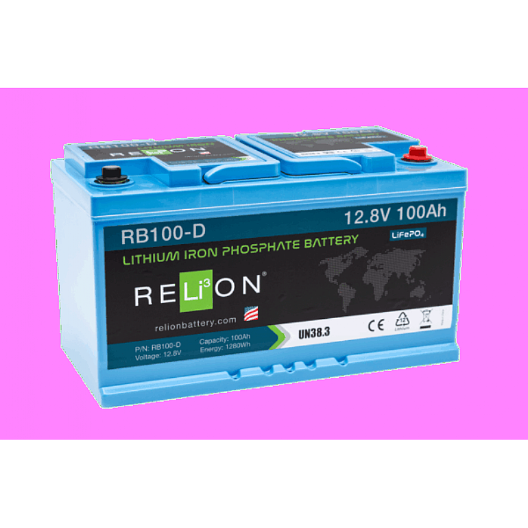 RELiON 12.8V 100Ah DIN 4SC LiFePO4 Battery REL-RB100-D